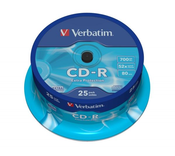 Диск CD-R Verbatim 700Mb 52x DataLife Cake Box (25шт)