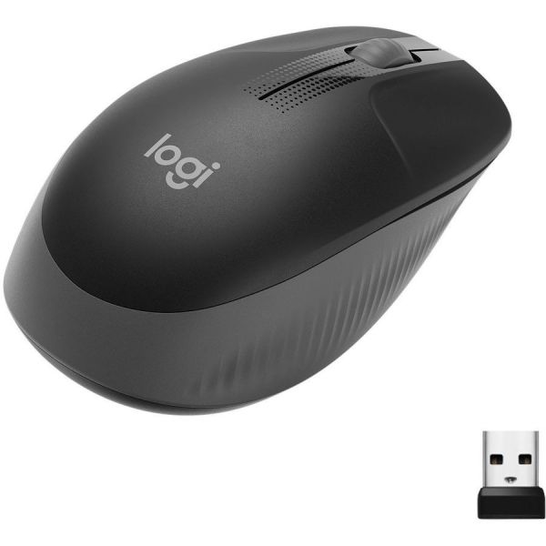 Мышь Logitech M190 оптическая, беспроводная, USB, черный/синий 910-005925